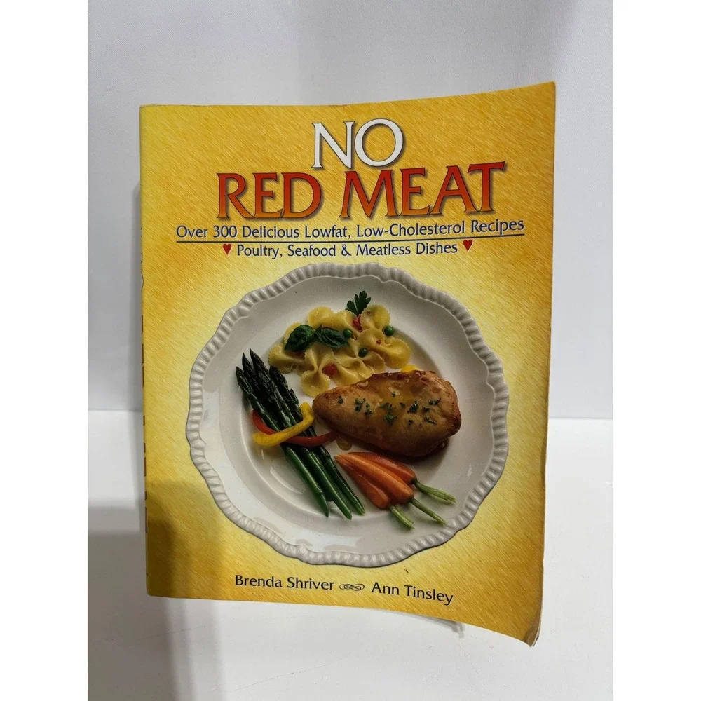 Fisher Books No Red Meat Cookbook Adult OS Yellow Good Low Fat Recipes 1989